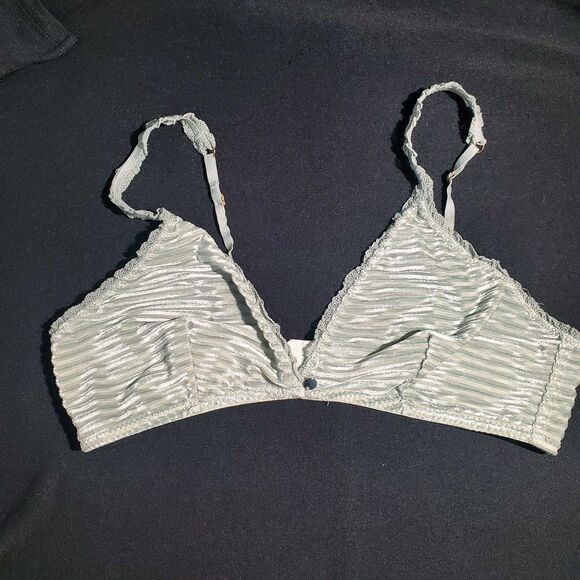 Sam Edelman Pleated Green Lace Bra L - Picture 2 of 9